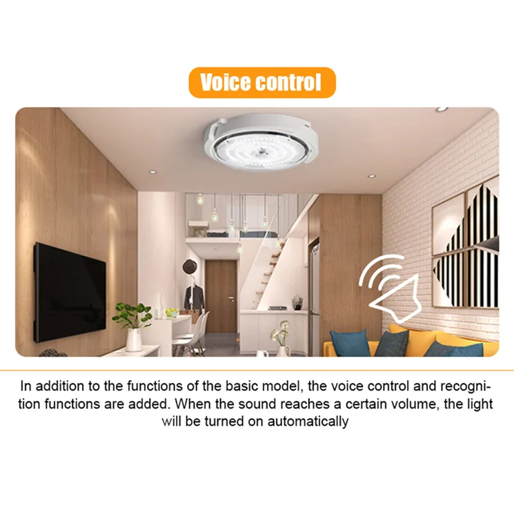3 leaves Voice control smart lights indoor solar lights pir motion sensor ceilling lighting complete lamp