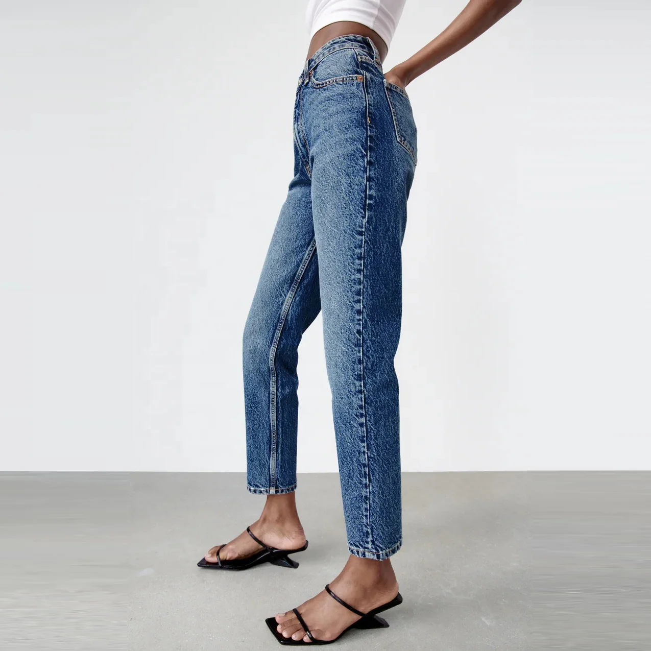 Basic casual high quality lady women wholesale China fancy pants jeans