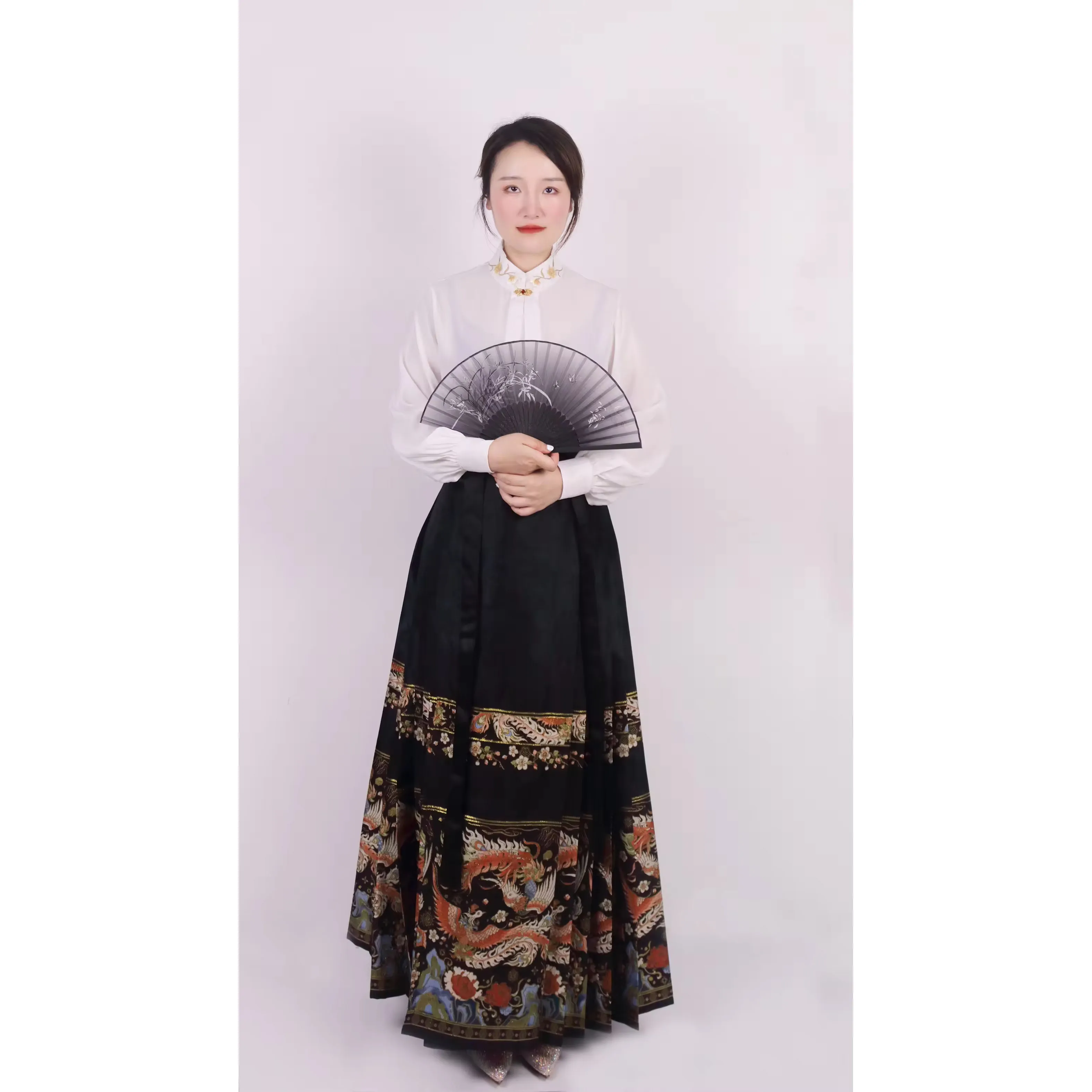 Hanfu Women In The Tang Dynasty Khov Dress Big Sleeve Blouse Three Sets