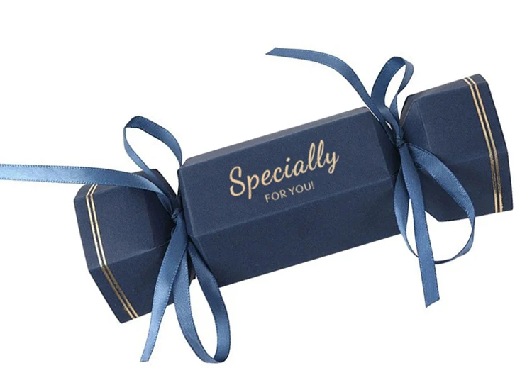 Luxury Candy Shape wedding candy cookie chocolate box Hot sale candy gift paper packaging box with ribbon for party festival