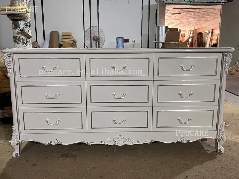 ProCARE French Style Luxury Chest of Drawers Carved luxury furniture set classical chest of drawers side cabinet