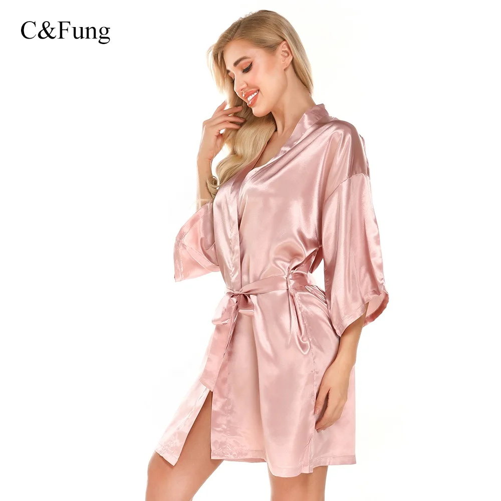 
women satin morning gown bridal gown custom spring bridesmaid robe sister group bathrobe kimono wedding robe 