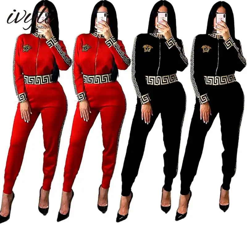 Arrival Biker Zipper Lady Pants Jogger Running Set 2022 New Woman Two Pieces Fashion Casual Fitness Top