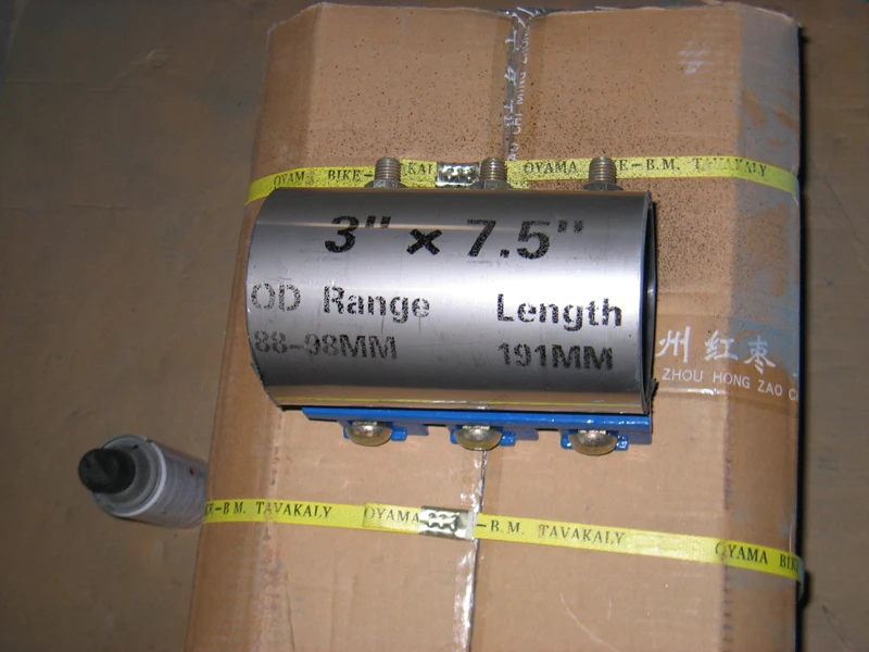 Hot Sale Ductile Iron JAW + Stainless Steel Band Repair Clamps for Pipe Leak