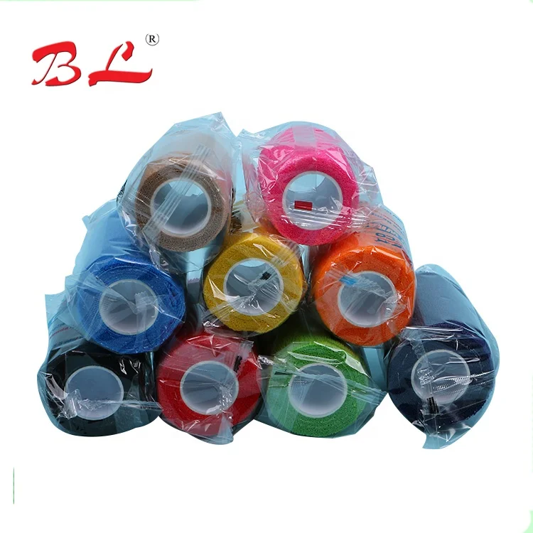 2022 Horse supply self adhesive animal leg hoof wrap elastic cohesive horse bandage for horse race