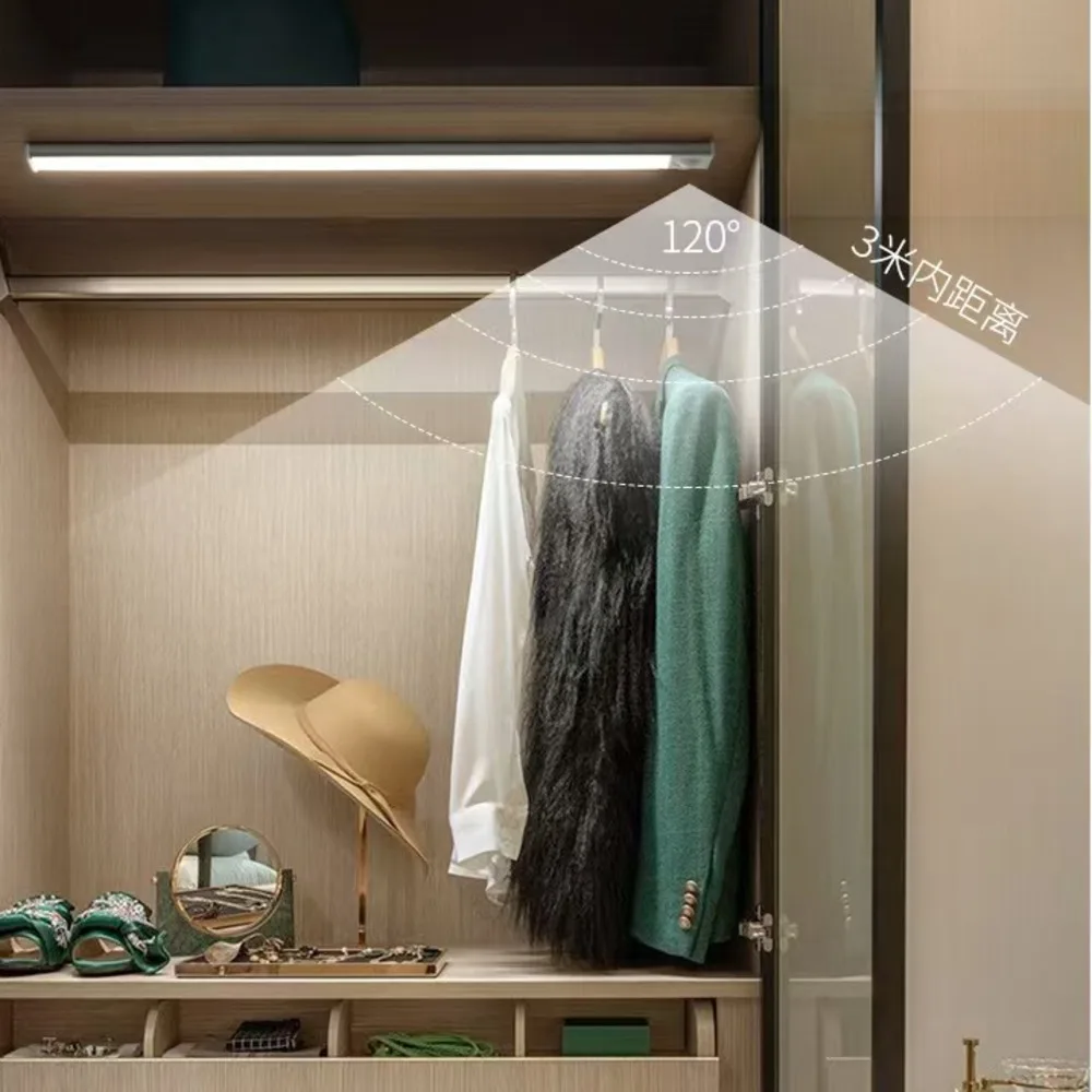 ZYL LED intelligent human body sensing light USB wireless charging magnetic suction wardrobe ultra-thin aluminum cabinet light