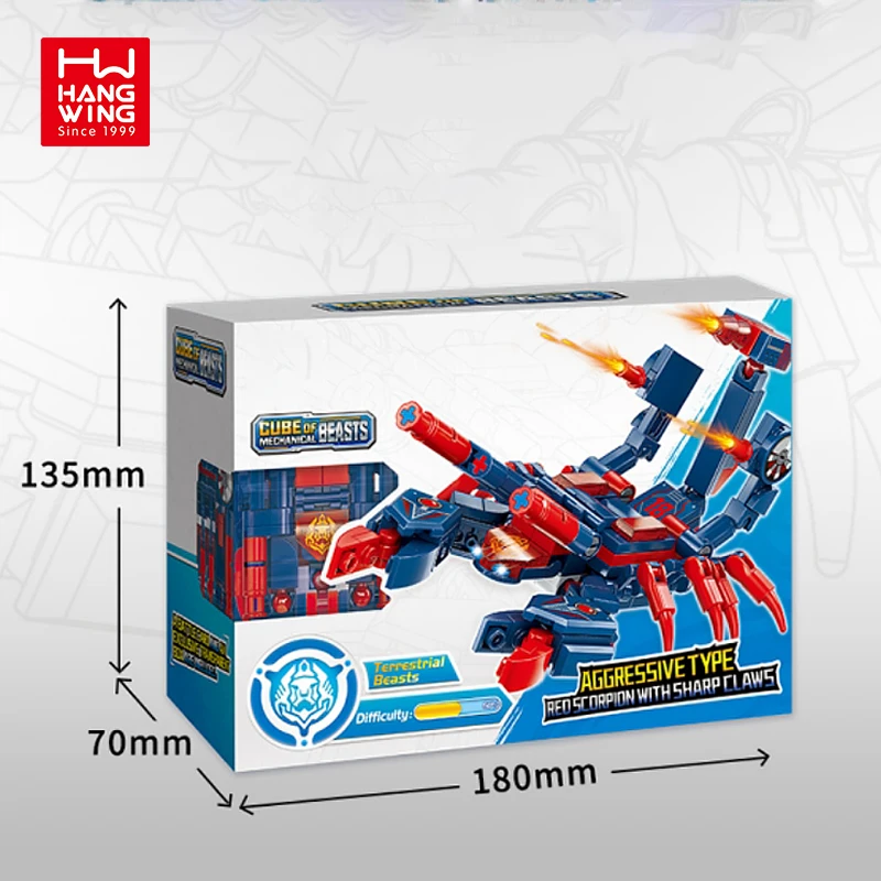 HW Puzzle Games Bricks Mecha Monster Magic Cube Transformation Battle Creative Beasts Dinosaur Building Blocks Toy Set