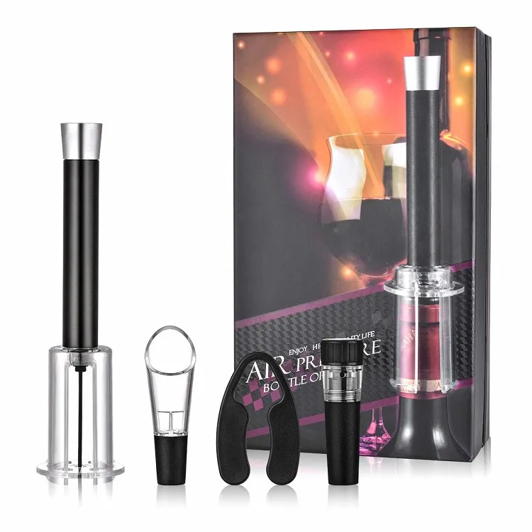 Best Seller Kitchen Gadget Wine  Corkscrew Air Pressure Pump Wine Opener Set with Gift Box