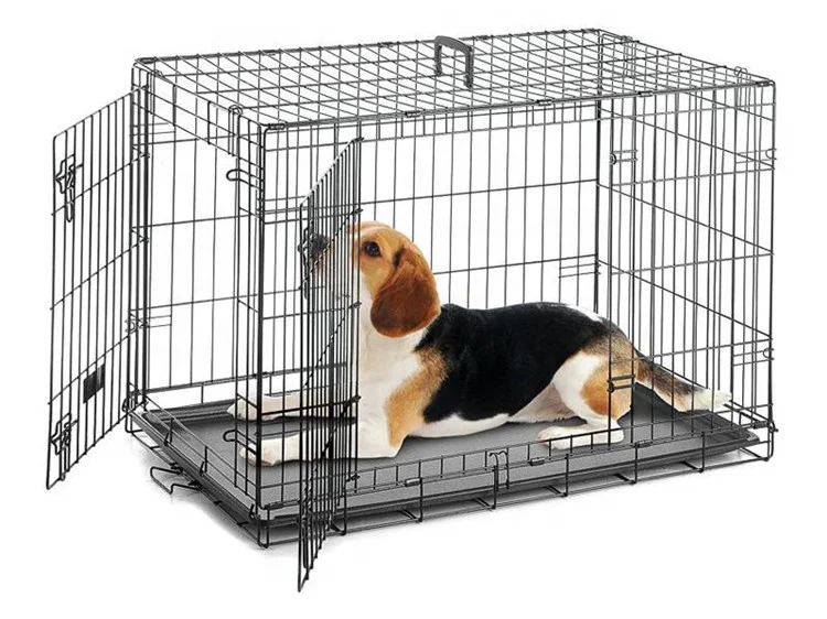 Manufacturers Wholesale Portable Modern Medium Indoor Collapsible Luxury Black 48 Inches Wire Pet Kennel Cages Dog Crate