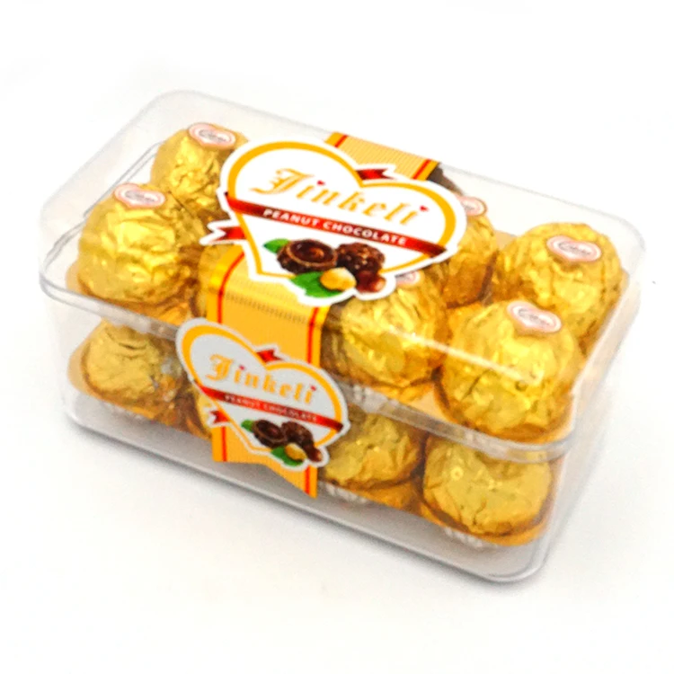 Китайский хрустящий вафельный шарик с покрытием халяльный шоколад с арахисом