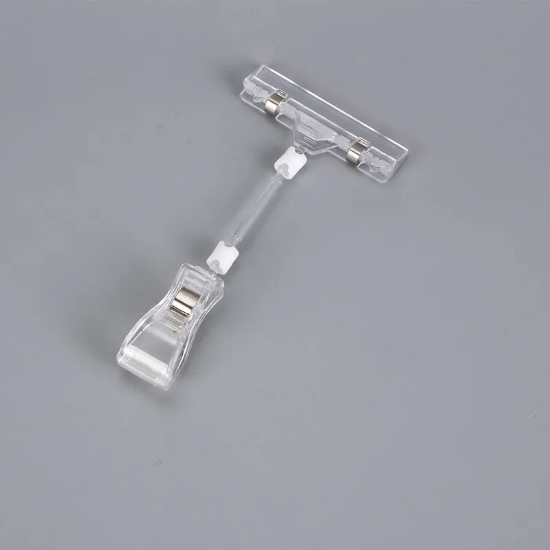 J2 Transparent Black PS Plastics Supermarket Poster Clamp Sign Holder POP Clip