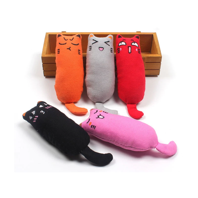 Cotton Eco Friendly Durable Squeak Interactive Iq Training Plush Cat Pet Toys