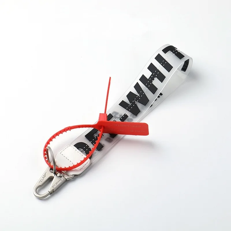 Оптовая продажа 2022 брелок для ключей Offwhite шнурок из ПВХ пластиковая бирка с надписью брелки