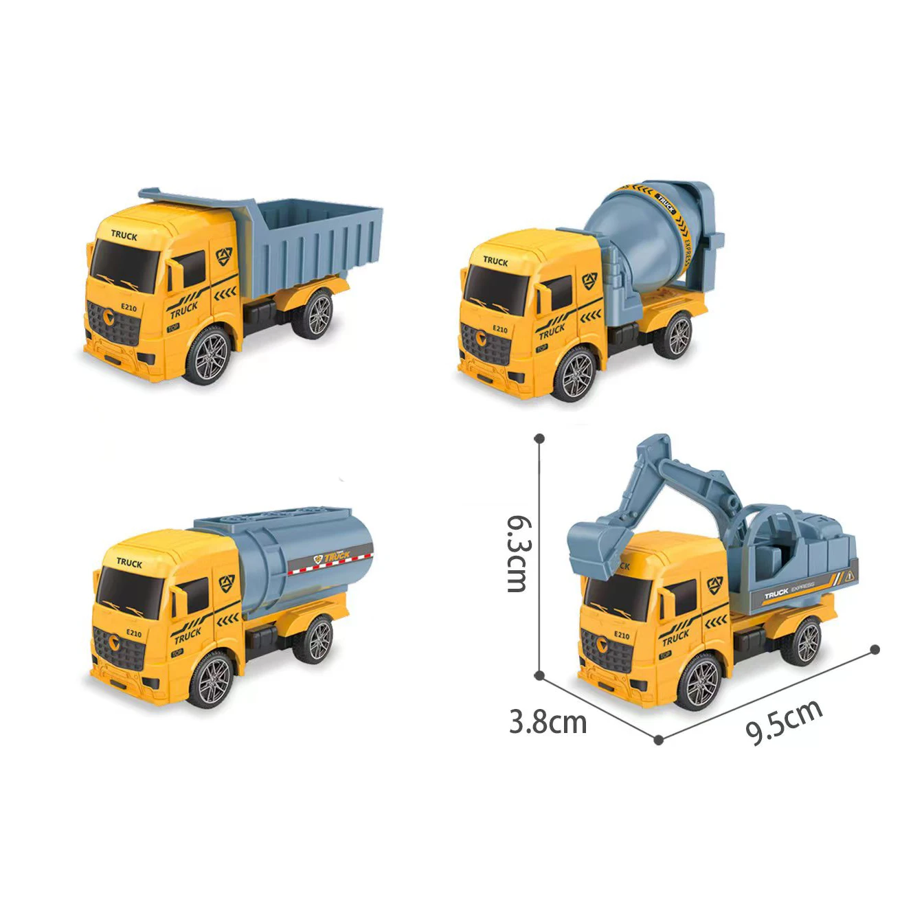 QS New Arrival Plastic Scene Simulation Engineering Truck Car Children Toys Model City Construction Vehicle Toys With Pull Back