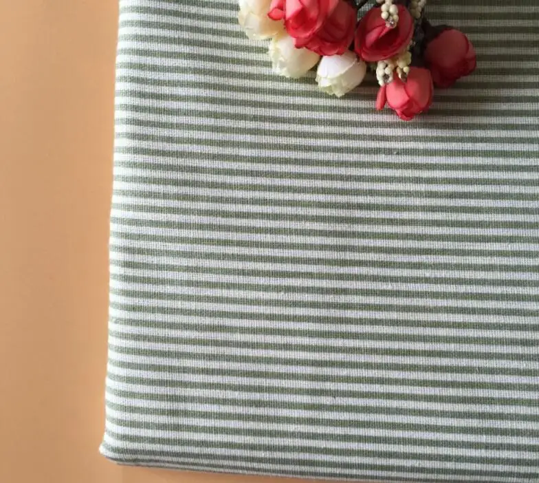 Strip Printed Cotton&Linen Cloth Home Textiles Fabric Of Handmade DIY Sewing Materials Crafts