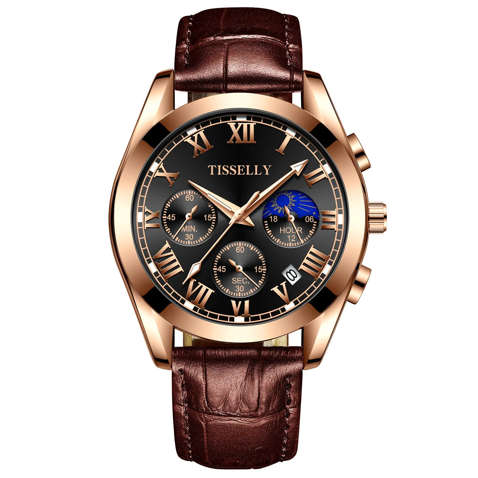 Wholesales Strap Luxury Mens Watches Luminous 30M Waterproof Chronograph Quart Watches Men Wrist