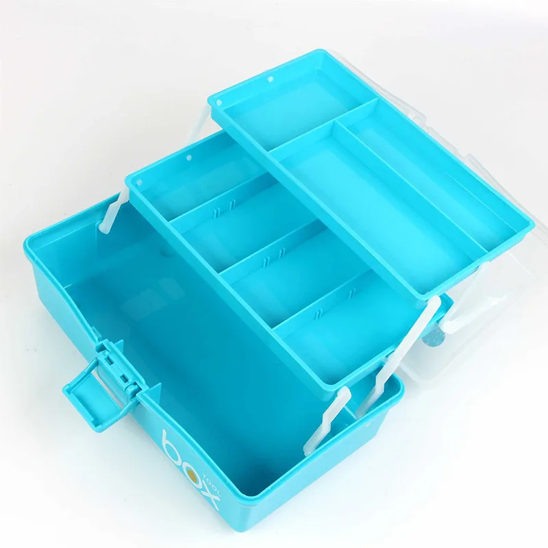 3 layer Multipurpose Storage Boxes Organizer Folding Tool Bins Art Crafts Case Sewing Supplies Organization First Aid kit