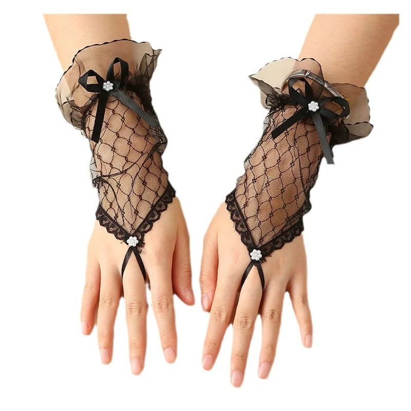 TY lace mesh hook finger gloves Opera Holiday Party Birthday Carnival Dancing Costume Accessories Glove costumes and accessories