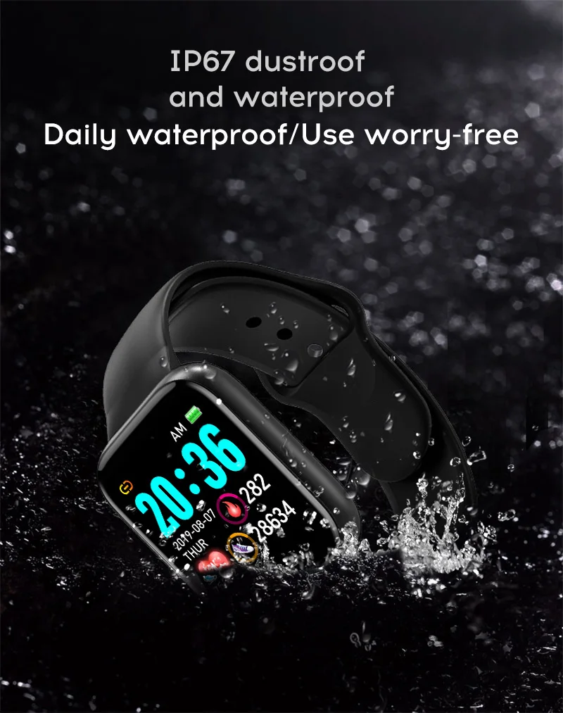  Горячие продукты 2021 последние relojes D20 smartwatch монитор сердечного ритма кровяное давление y68 Смарт-часы