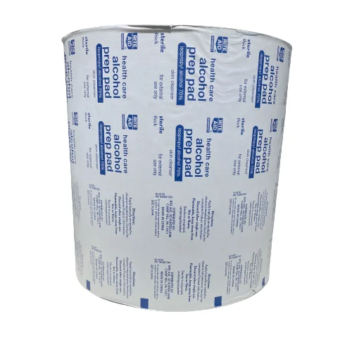 custom rolled ALU aluminum foil paper laminated packaging for alcohol prep pads or swab or lens/phone disinfection cleaning wipe