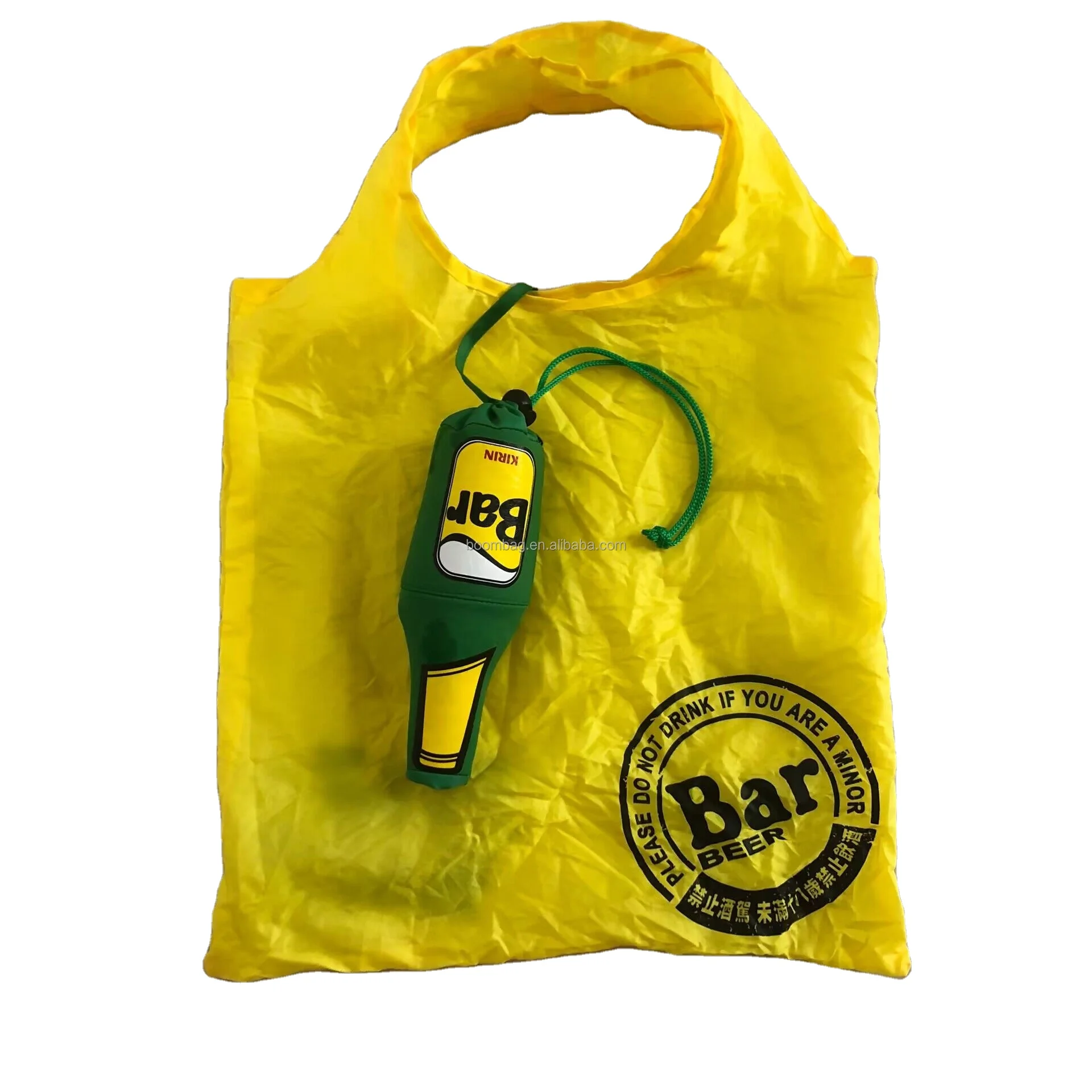 Promotional Events Reusable Polyester Folding Gift Tote Bag Tomato Juice Drinks Bottle Shape Foldable Bag