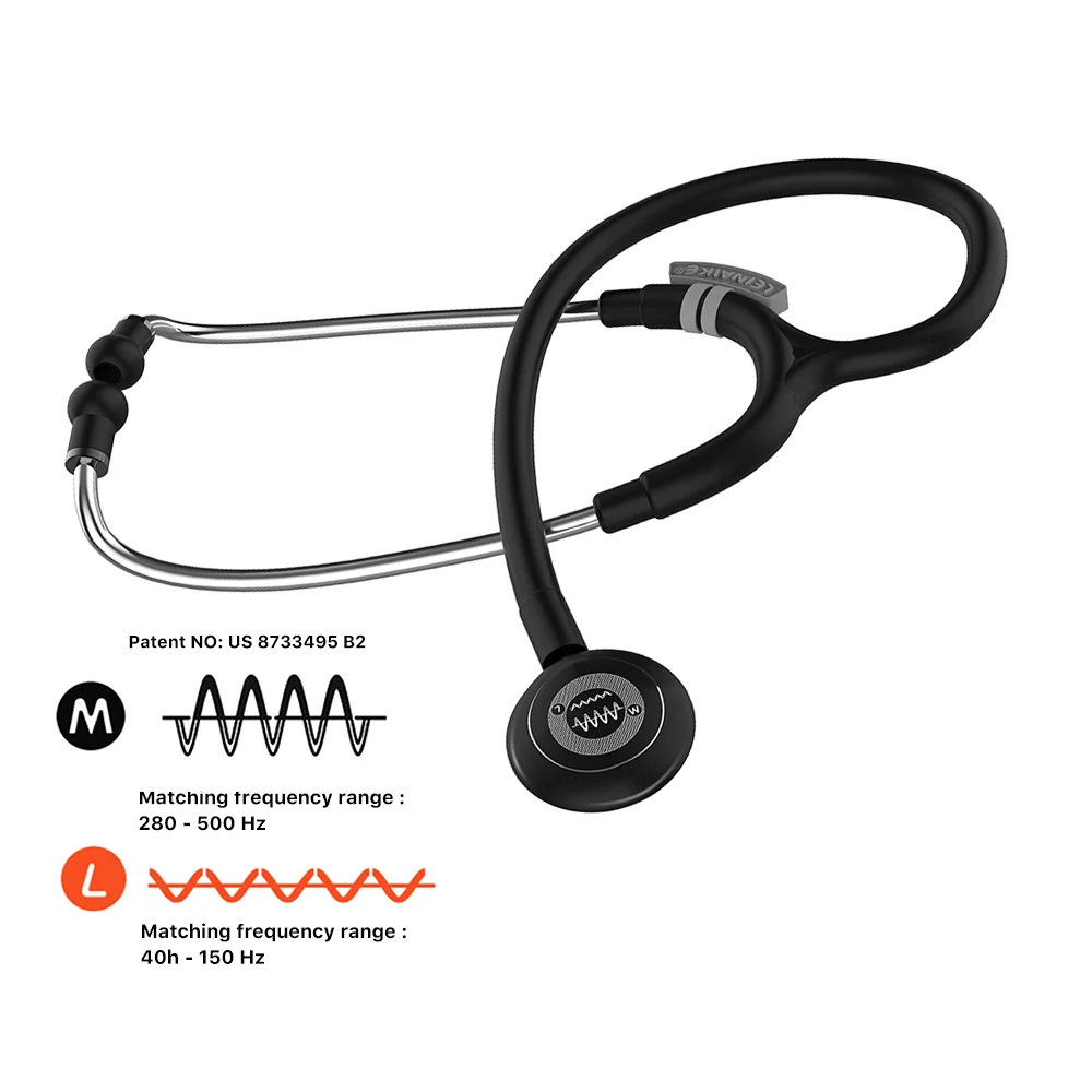 Latest Design Dual Frequency Noise Reduction Class I Premium Multi-functional Medical Stethoscope for Adult