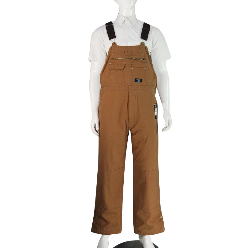 Newly Customized  Workwear 100% Duck Cotton Bib Overall Waterproof Reinforce Bib Pants