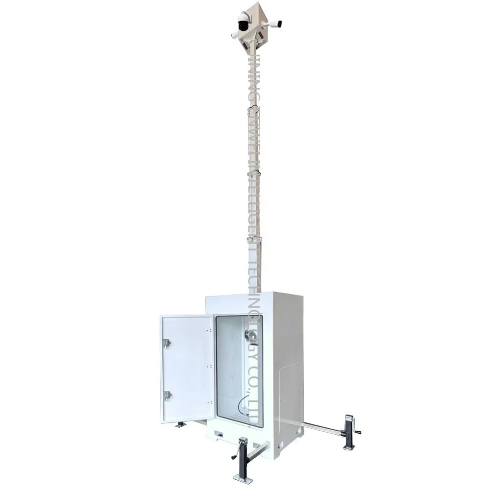 Cuboid Mobile CCTV Tower Security Camera Tower for Construction Site Monitoring