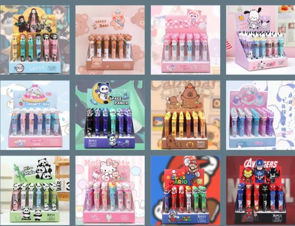 36pcs/box Pressing Neutral Pen Cute Pochacco Cartoon Student New Cartoon Cute Little Girl Black Press Neuter Pen Sets