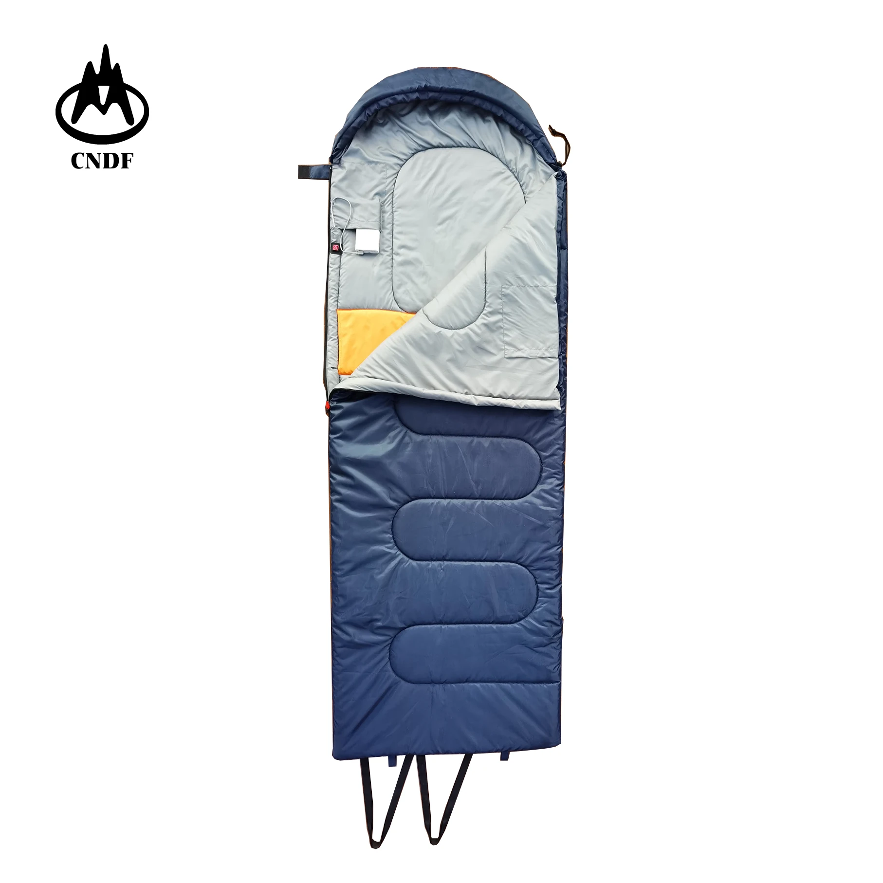 customize USB Heated Sleeping Bag, Washable, Waterproof, Envelop with Hood, Warm for Winter Outdoor Camping