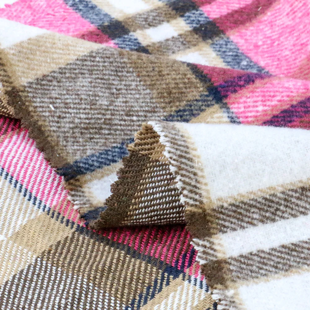 Flannel plaid textile Custom cotton flannel fabric
