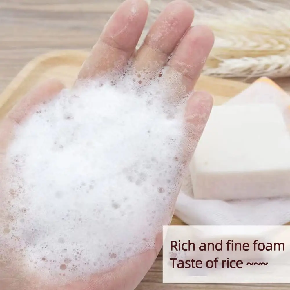 Private Label Natural Organic Bath Soap Cleansing Anti-Inflammatory Whitening Handmade Rice Milk Soap
