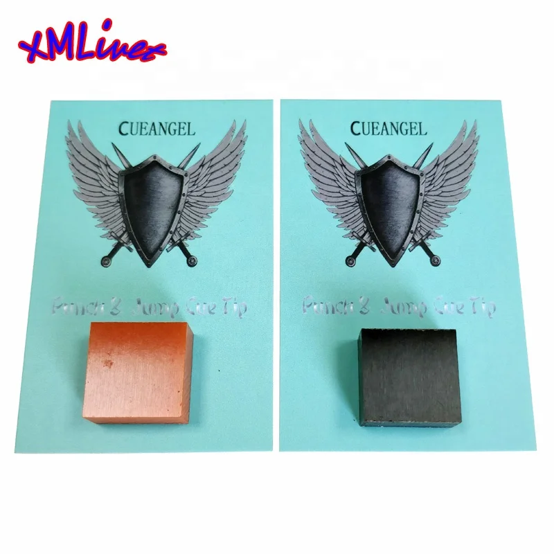 CUEANGEL latest square shape Pool Billiards Punch and Jump cue tips coffee/black color High quality cue stick tips accessories