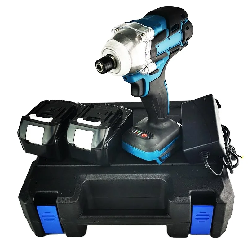 Impact Wrench  Drill 18V Impact Cordless Screwdriver 2 batteries Speed Brushless  Driver+ LED Light For Makit Battery