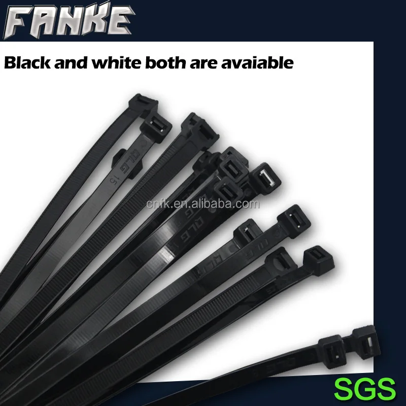 Hot sale 5mm*400mm colour Nylon 66 cable tie black plastic cable tie