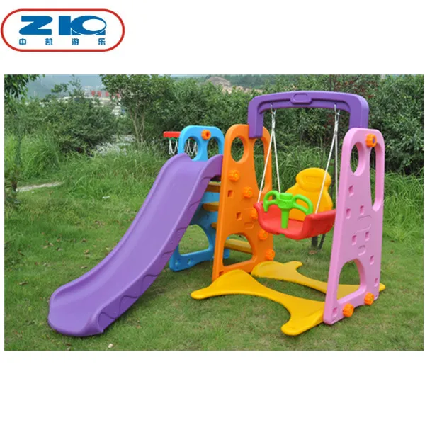 Three In One Toddler Plastic Swing And Slide Set Indoor Kids Swing And Slide For Sale