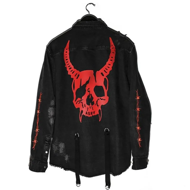 2021 denim  outdoor winter custom fashion jeans he-man  black jacket for men