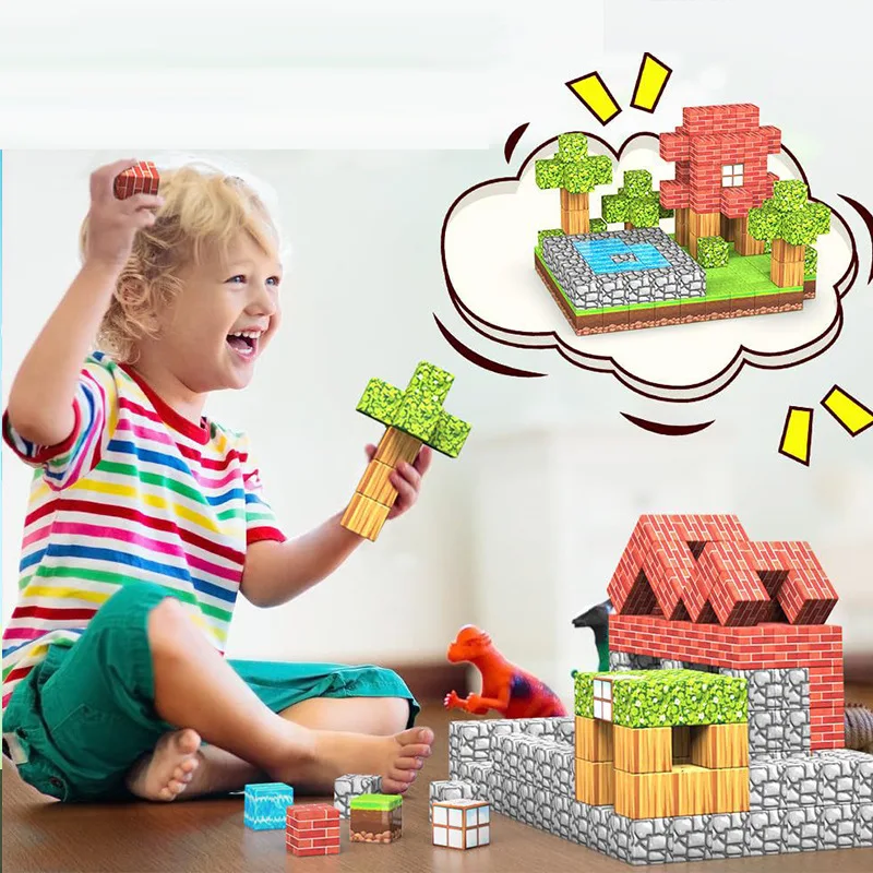 New Design STEM Montessori Sensory Toys Small Cube Building Blocks Magnetic Blocks
