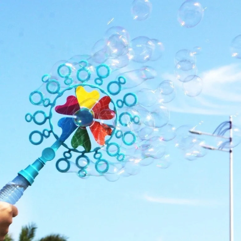 Windmill Bubble Wand Toys Stick for kids handheld two-in-one bubble stick