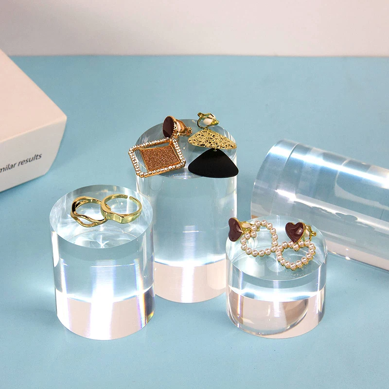 Clear  Solid Acrylic Column Round Display Block Clear Lucite Solid Cylinder Round Display Riser Solid Rod Pole
