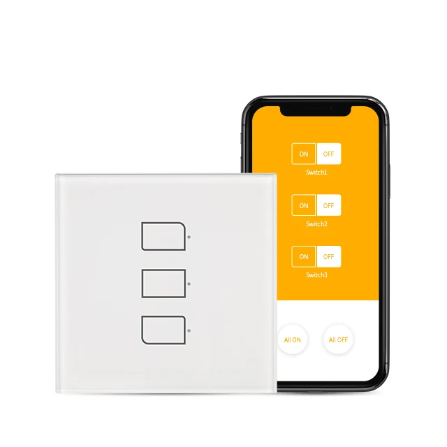 BROADLINK Bestcon TC2S-UK-3gang одиночный живой умный настенный сенсорный выключатель дистанционного управления работает с Alexa