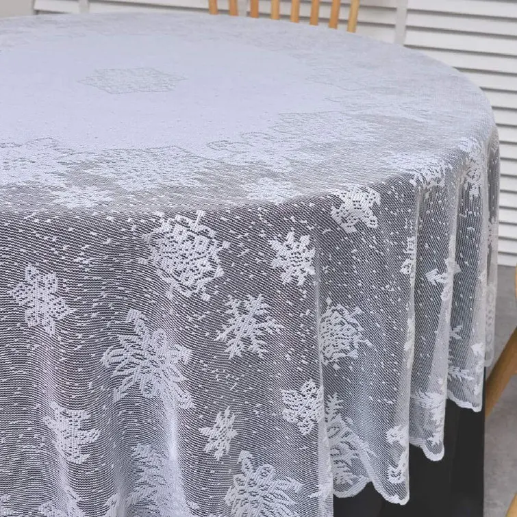 Decoration Dining Party White Lace Embroidery Round Wedding Tablecloths Table Cloth