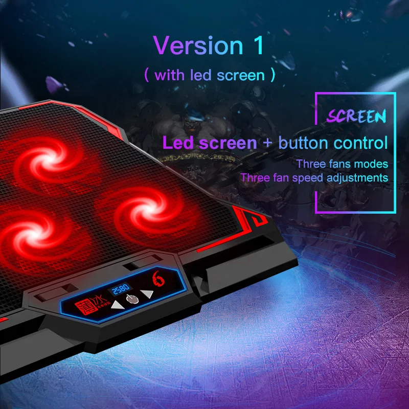 Professional Custom k38 Coolcold notebook computer thin six fan radiator 6 fan  cooling base for laptop