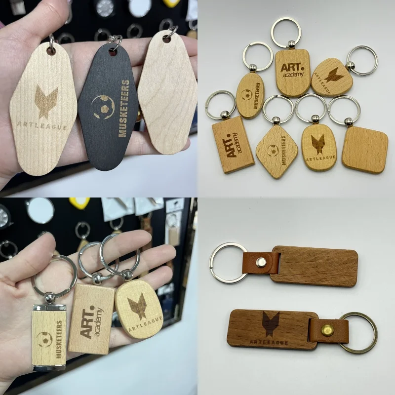 Blank Heart Shaped Key holder Keychain Wooden Crafts For Small Co2  Laser Engraved