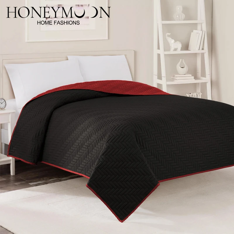 Reversible Coverlet Microfiber Bedspread for summer bedding set wholesale light weight soft quilt Manufacturer of custom