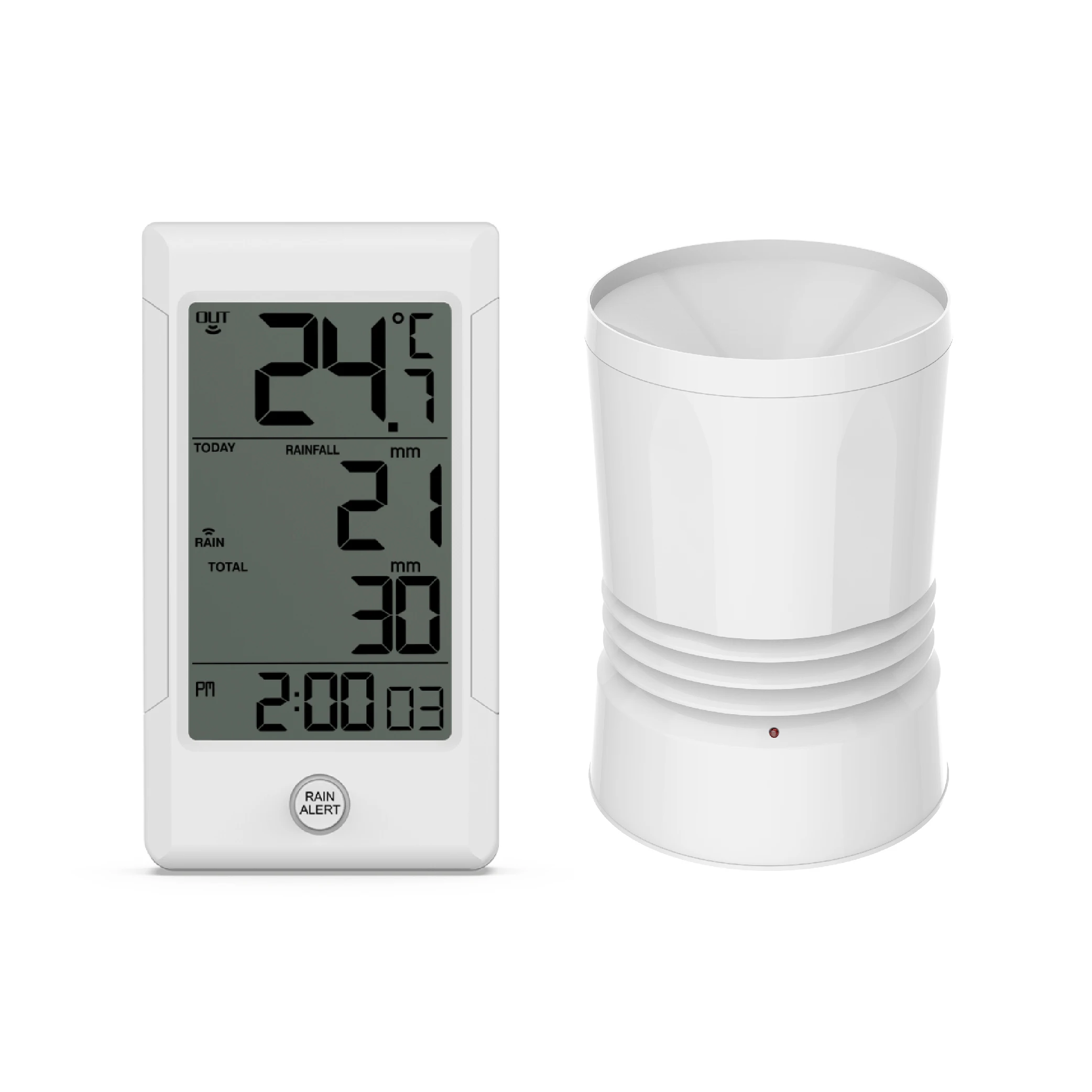 Home Weather Center Electronic Rain Gauge Meter With Outdoor Temperature metrological stations