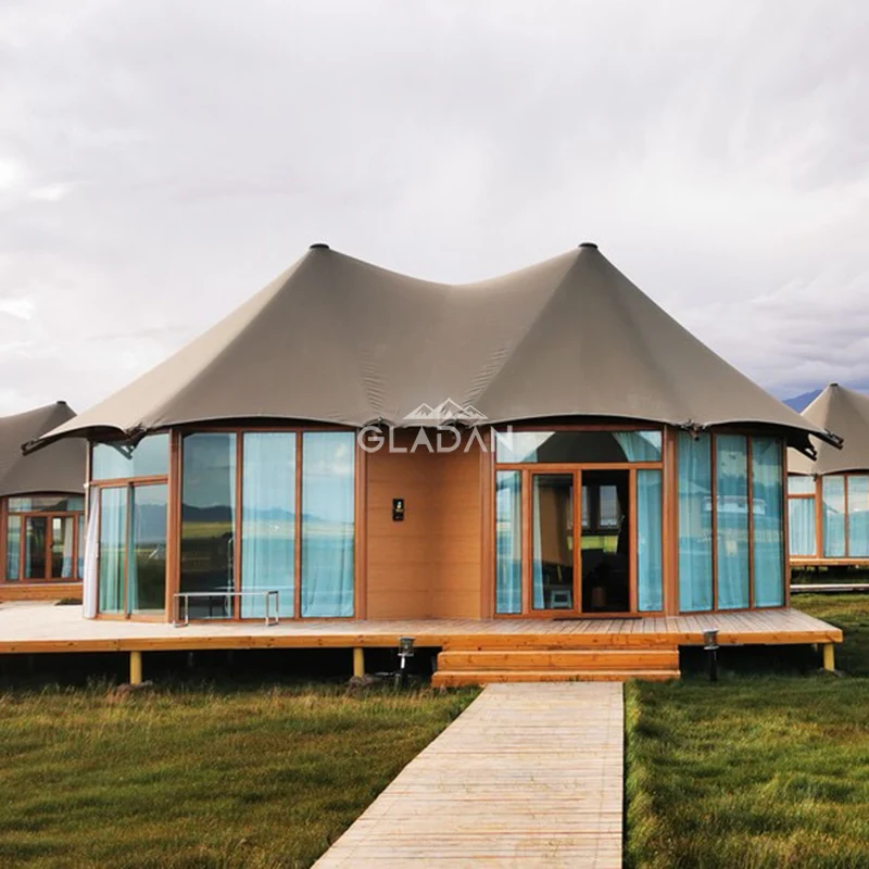 Luxury Safari Mobile Tented Resorts Easy Assemble Prefabricate House Villa Glamping Hotel Lodges Modular House Tent for Tourism