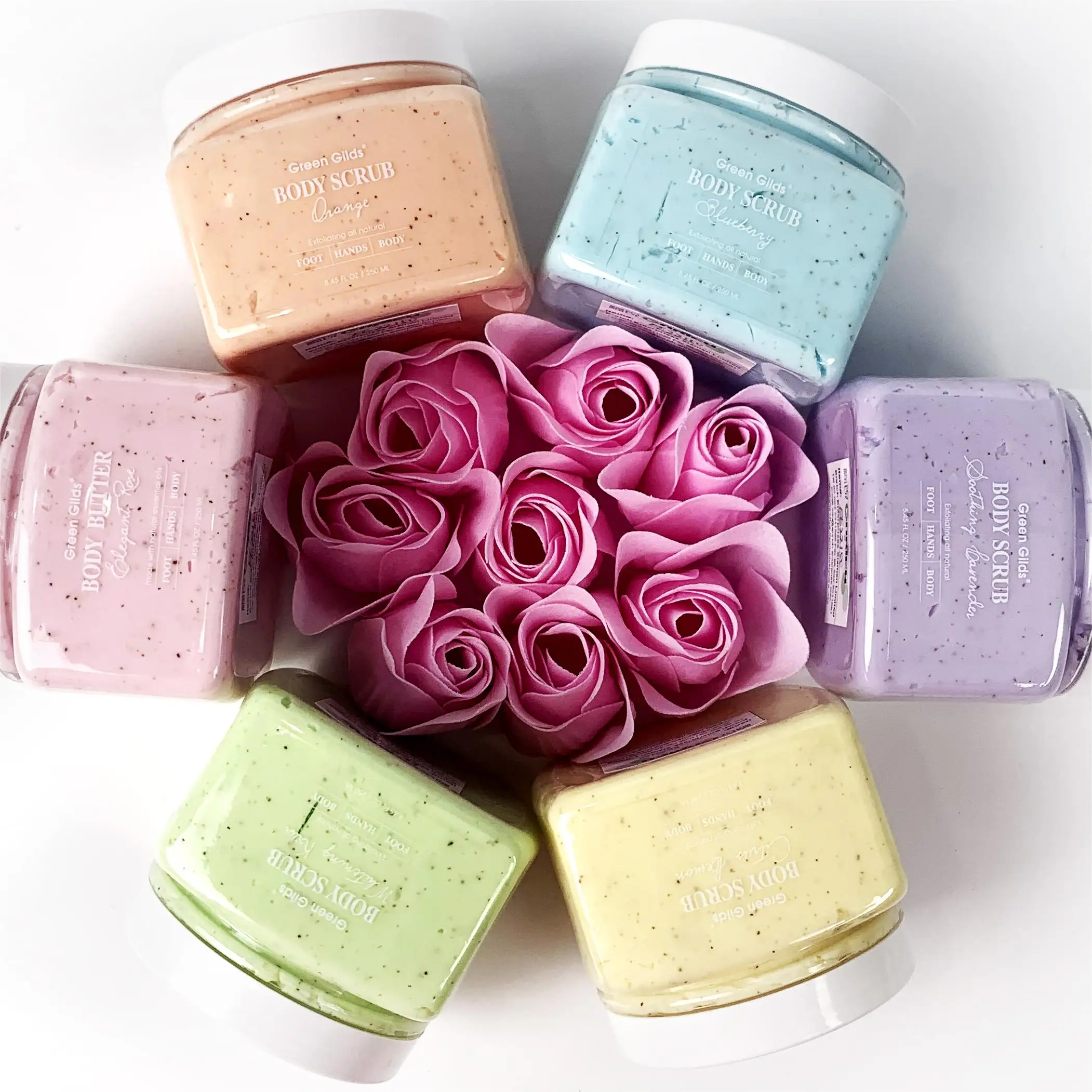 Custom Logo Natural Ingredient Whipped Exfoliating Cleansing Organic Fruit Sea Salt Body Scrubs