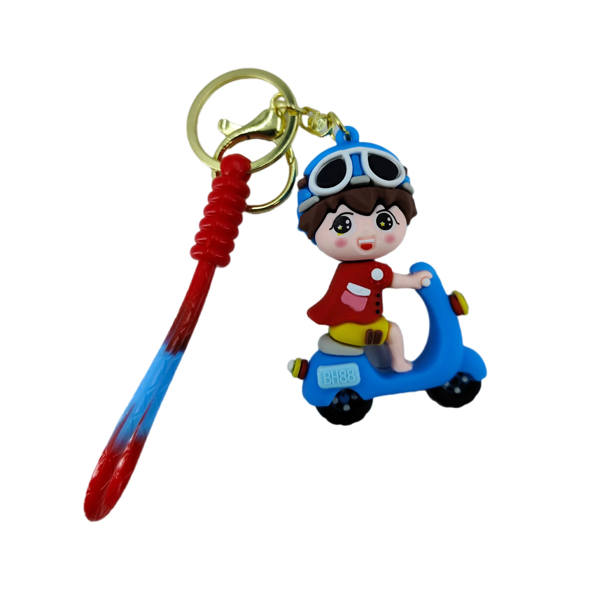 Wholesale Creative Cartoon Couple Keychain Fashion Electric vehicle Boys Schoolbag Pendant Girl Small Gift Bike Key Chain