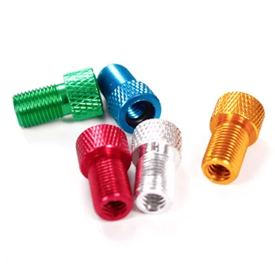 To Schrader Aluminum Tire Caps Adaptor for Bicycle Valve to Car Presta/french Godeson